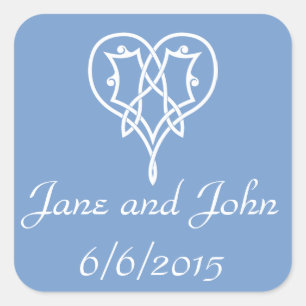 Keltische Weave Hearts in Periwinkle Sticker