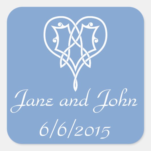 Keltische Weave Hearts in Periwinkle Sticker (Voorkant)