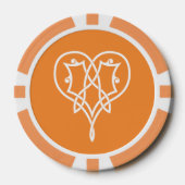 Keltische Weave Hearts in Sinaasappel Poker Chips (Voorkant)