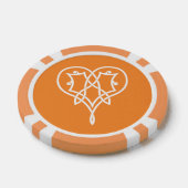 Keltische Weave Hearts in Sinaasappel Poker Chips (Enkel)