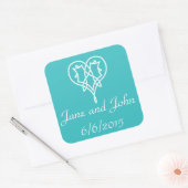 Keltische Weave Hearts in Turquoise Sticker (Envelop)