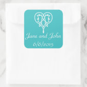 Keltische Weave Hearts in Turquoise Sticker (Tas)