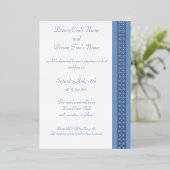 Keltische Weefharten in Periwinkle Folie Invitatio Folie Uitnodiging (Staand Voorkant)