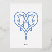 Keltische Weefharten in Periwinkle Folie Invitatio Folie Uitnodiging (Achterkant)