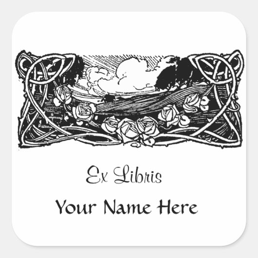 Keltische wijngaarden Landschap Vierkante Sticker (Voorkant)