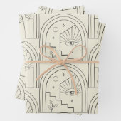 Keltische Witchy Eye Landscape Arch Line in Black Inpakpapier Vel (In situ)