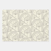 Keltische Witchy Eye Landscape Arch Line in Black Inpakpapier Vel (Voorkant)