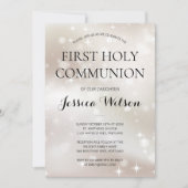 Keltische witte goudsterren Eerste Heilige Communi Kaart (Voorkant)