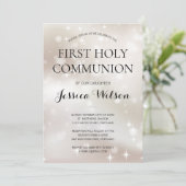 Keltische witte goudsterren Eerste Heilige Communi Kaart (Staand voorkant)