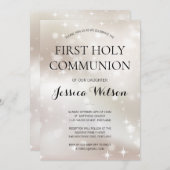 Keltische witte goudsterren Eerste Heilige Communi Kaart (Voorkant / Achterkant)