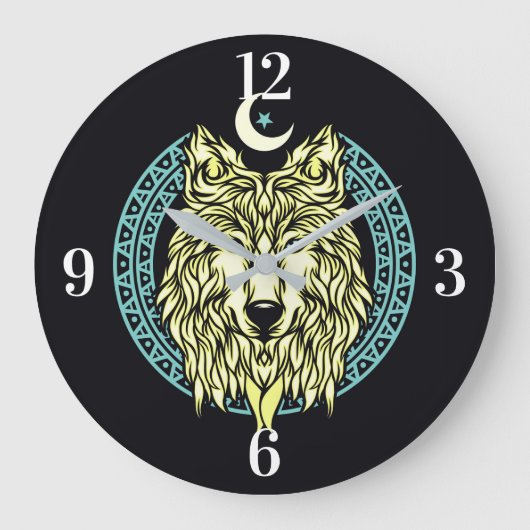 Keltische Wolf Grote Klok (Voorkant)