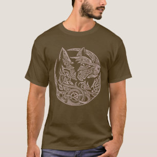 Keltische Wolf Knoopwerk Stamkunst Ontwerp T-shirt