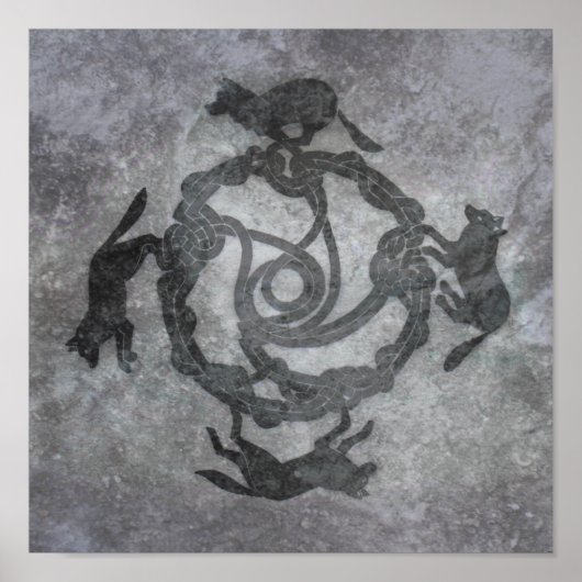 Keltische wolven poster (Voorkant)