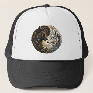 Keltische Yin Yang Wolven – Steampunk Harmonie. Trucker Pet