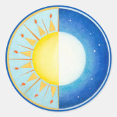 Keltische Zon en Maan Equinox Ronde Sticker (Voorkant)