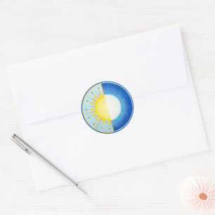 Keltische Zon en Maan Equinox Ronde Sticker
