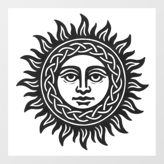 Keltische Zonneknoop — Geheiligde Inkt Zonne-emble Raamsticker (Vel)