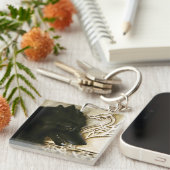 Keltische zwarte wolf sleutelhanger (Voorkant Rechts)