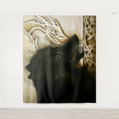 Keltische zwarte wolf wandkleed (Voorkant)