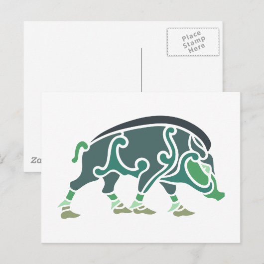 keltischer Eber celtic boar Briefkaart (Voorkant / Achterkant)