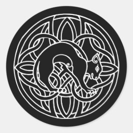 Keltisches Tribal Magische Katze Ronde Sticker
