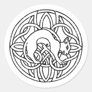 Keltisches Tribal Nordische Katze Ronde Sticker