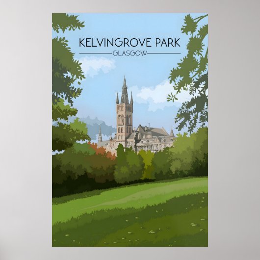 Kelvingrove Park Glasgow Reisposter Poster (Voorkant)