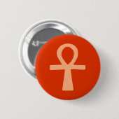 Kemetism-symbool (oranje) ronde button 5,7 cm (Voorkant /achterkant)