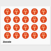 Kemetism-symbool (oranje) ronde sticker (Vel)