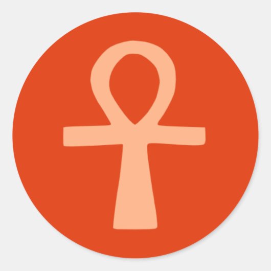 Kemetism-symbool (oranje) ronde sticker (Voorkant)