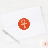 Kemetism-symbool (oranje) ronde sticker (Envelop)