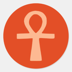 Kemetism-symbool (oranje) ronde sticker