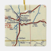 Kemmerer WY  Map Keramisch Ornament (Voorkant)
