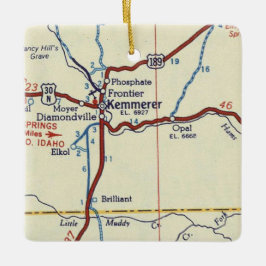 Kemmerer WY  Map Keramisch Ornament