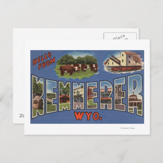 Kemmerer, Wyoming - Grote Letter-scènes Briefkaart (Voorkant / Achterkant)