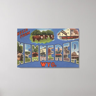 Kemmerer, Wyoming - Grote Letter-scènes Canvas Afdruk