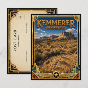 Kemmerer Wyoming Vintage Art Deco Gouden Tijdperk Briefkaart