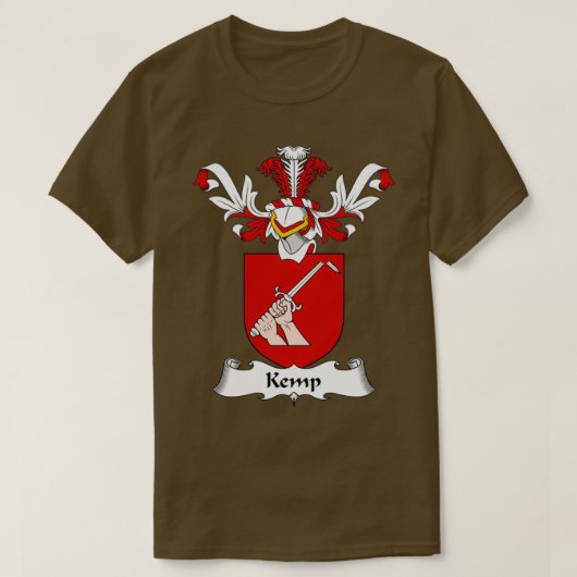 Kemp Coat of Arms Family Crest T-shirt (Design voorkant)