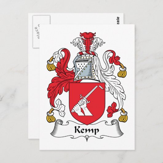 Kemp Family Crest Briefkaart (Voorkant / Achterkant)