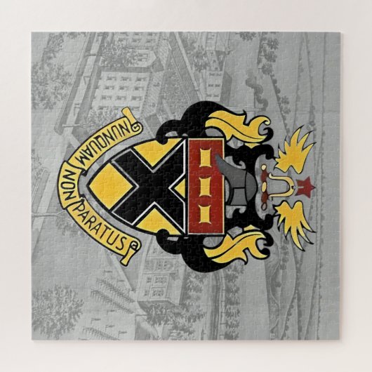 Kemper Crest en School Illustratie Legpuzzel (Horizontaal)