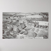 Kemper Militaire School & College Mess Zwart/Wit Poster (Voorkant)