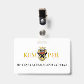 Kemper Military School en College Badge (Voorzijde met clip)