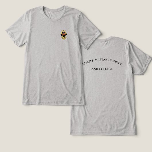 Kemper Small Crest Bella+Canvas T-shirt (Ontwerp Voorkant & Achterkant)