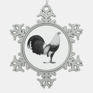 Kemphaan Grijze Duckwing Tin Sneeuwvlok Ornament