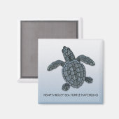 Kemp's Ridley Zee Turtle Hatchling Magnet (Voorkant / Achterkant)