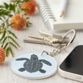 Kemp's Ridley Zee Turtle Hatchling Sleutelhanger (Voorkant Rechts)