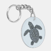 Kemp's Ridley Zee Turtle Hatchling Sleutelhanger (Voorkant Links)