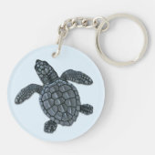 Kemp's Ridley Zee Turtle Hatchling Sleutelhanger (Achterkant)