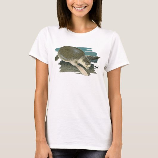 Kemp's Ridley Zee Turtle in Habitat T-shirt (Voorkant)