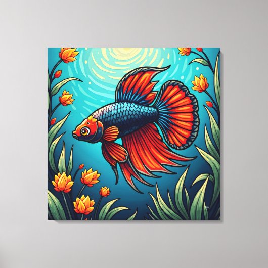 Kempvis Canvas Afdruk (Voorkant)